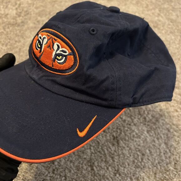 Vintage Nike Auburn Tigers Blue Logo Swoosh Cap Hat Strapback - Picture 4 of 6